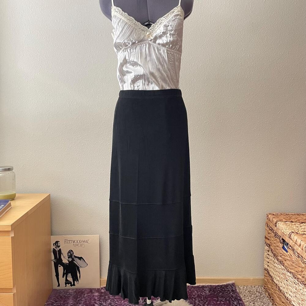 y2k vintage 2000s black maxi skirt | size s/m